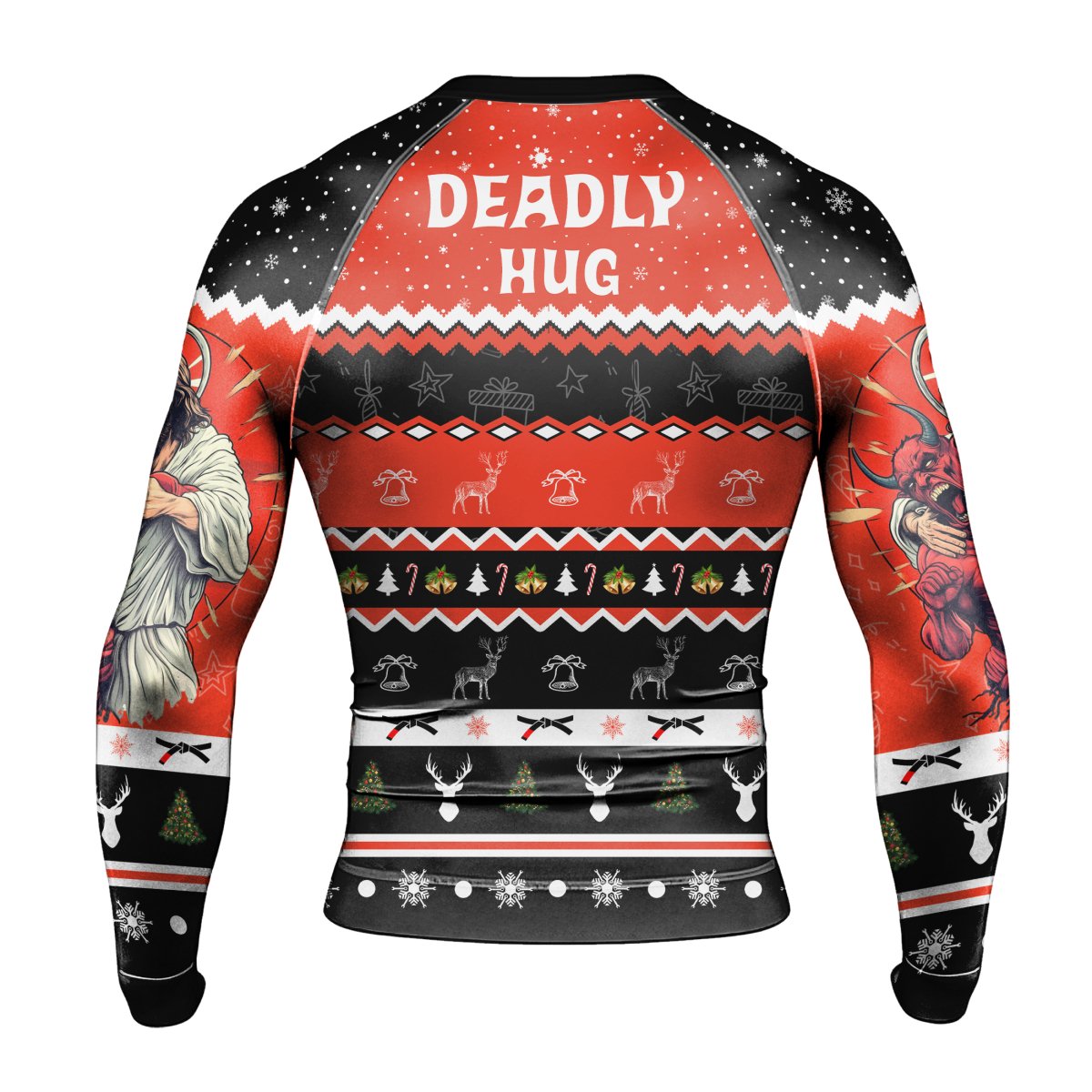 Jesus Deadly Hug Men's Long Sleeve Rash Guard - BattleFitGear