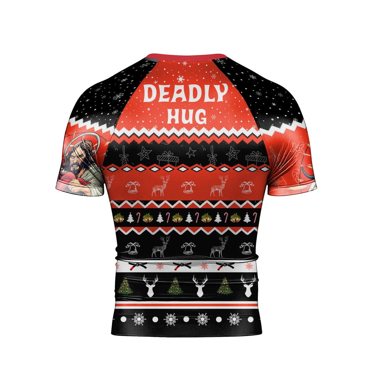 Jesus Deadly Hug Men's Short Sleeve Rash Guard - BattleFitGear