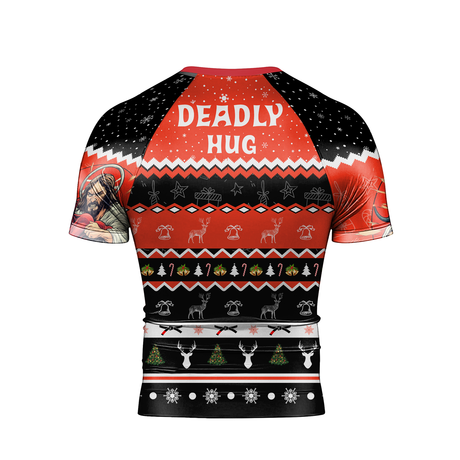 Jesus Deadly Hug Men's Short Sleeve Rash Guard