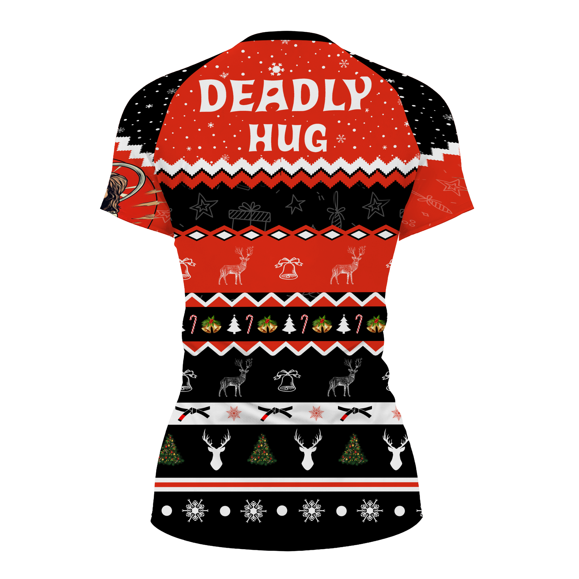 Jesus Deadly Hug Women's Short Sleeve Rash Guard