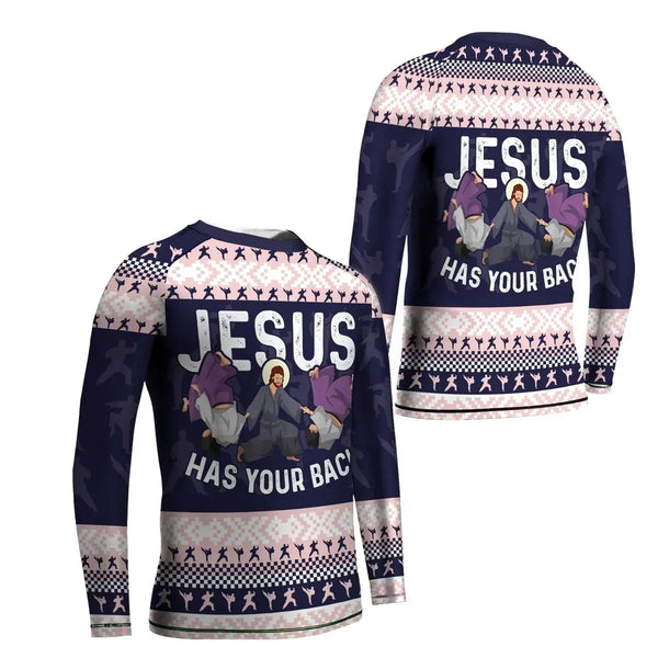 Kids Rash Guard – Jesus Has Your Back | Athletic Rash Guard for Kids