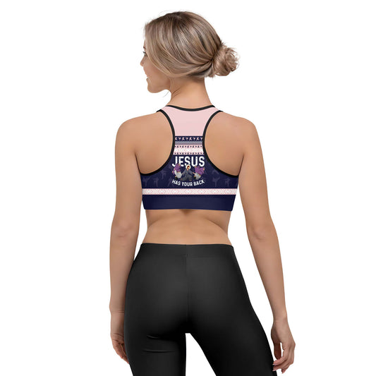 Jesus Has Your Back Women's Padded Sports Bra