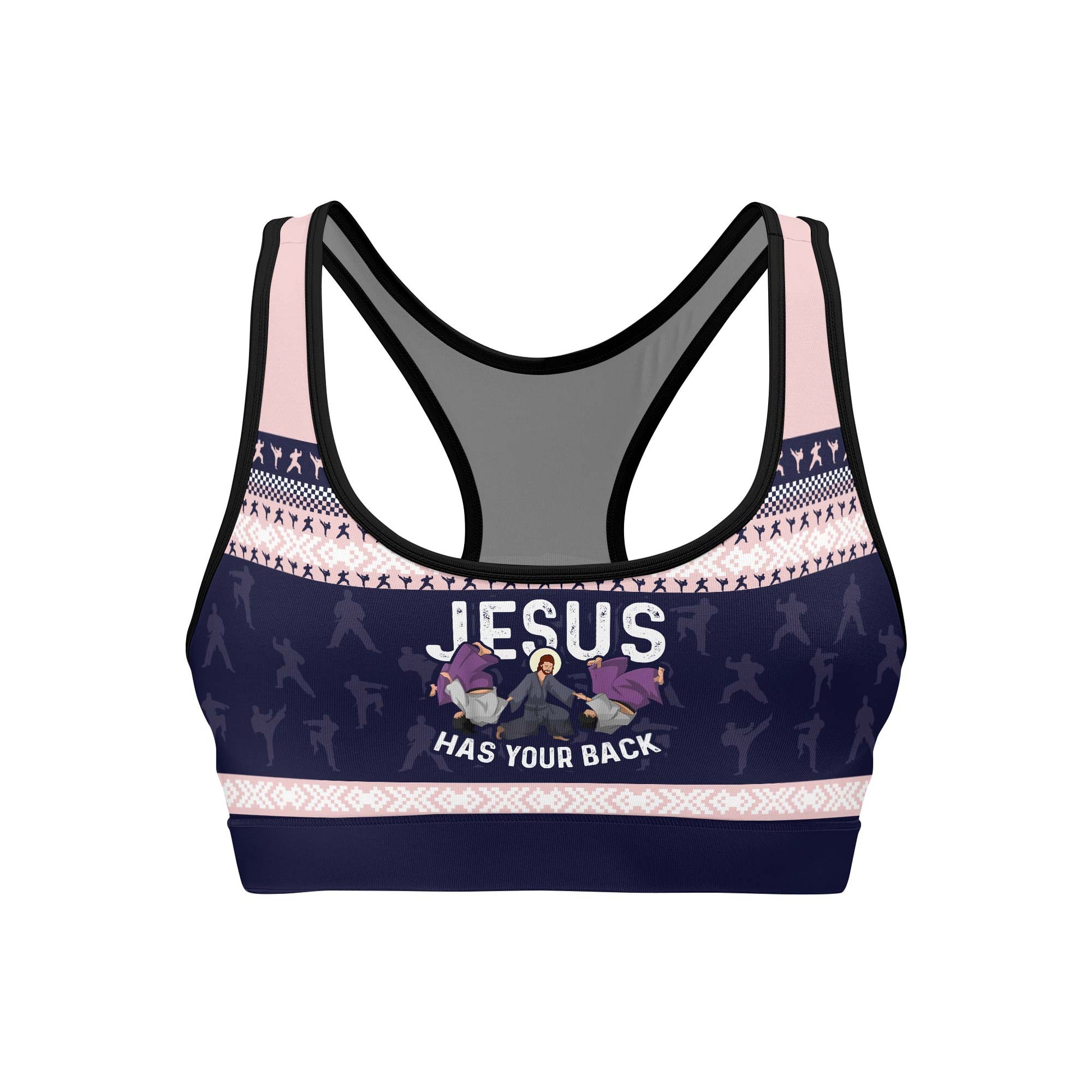 Jesus Has Your Back Women's Padded Sports Bra