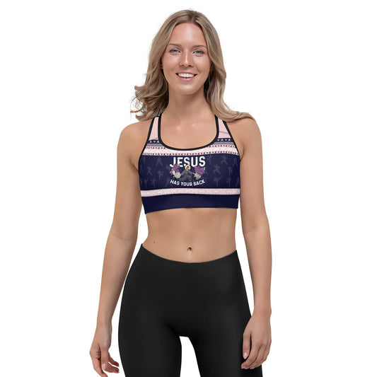 Jesus Has Your Back Women's Padded Sports Bra
