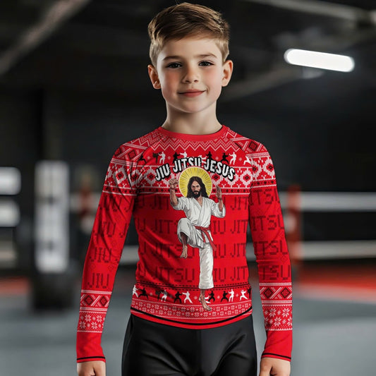 Jesus Jiu Jitsu Kids Rash Guard - BattleFitGear