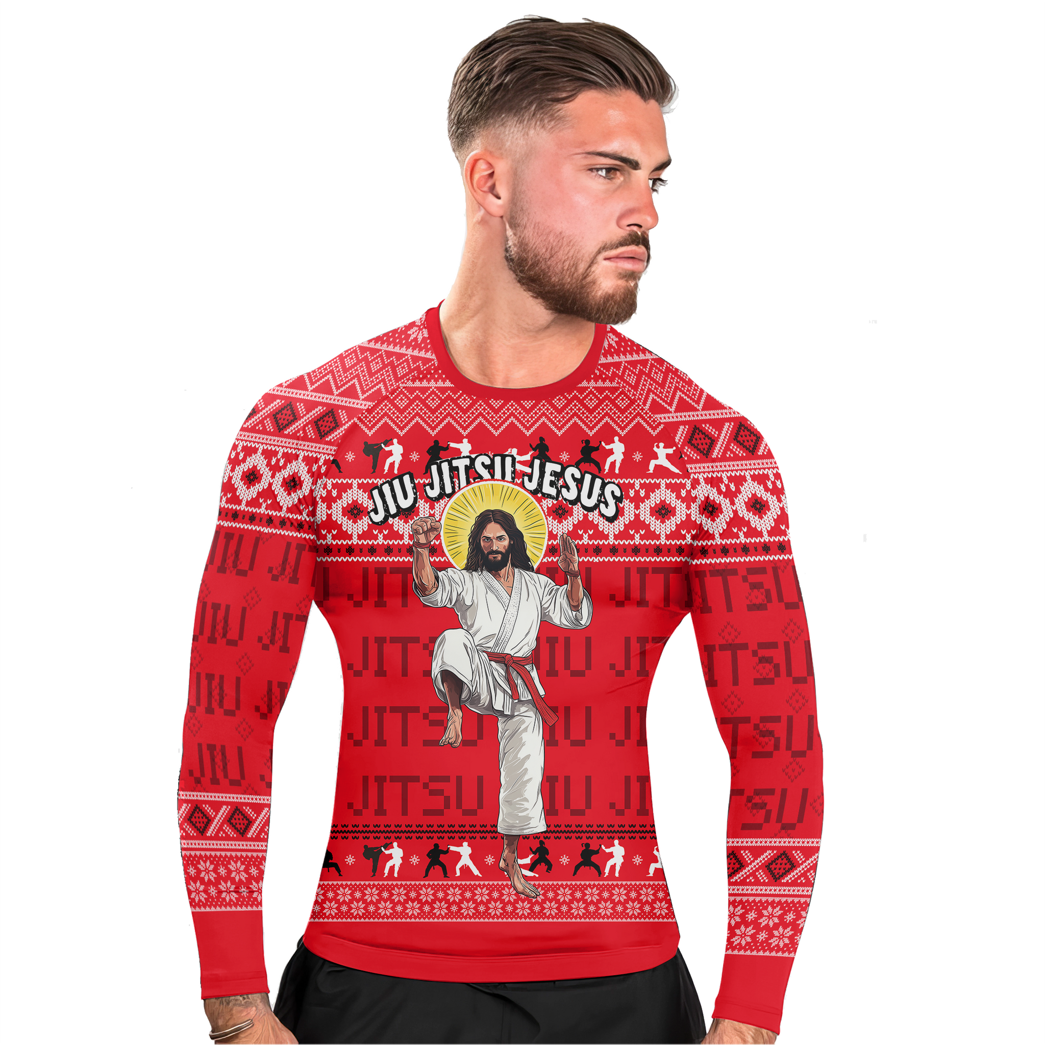 Jesus Jiu Jitsu Men's Long Sleeve Rash Guard