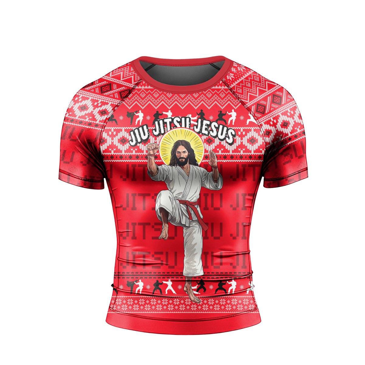 Jesus Jiu Jitsu Men's Short Sleeve Rash Guard - BattleFitGear