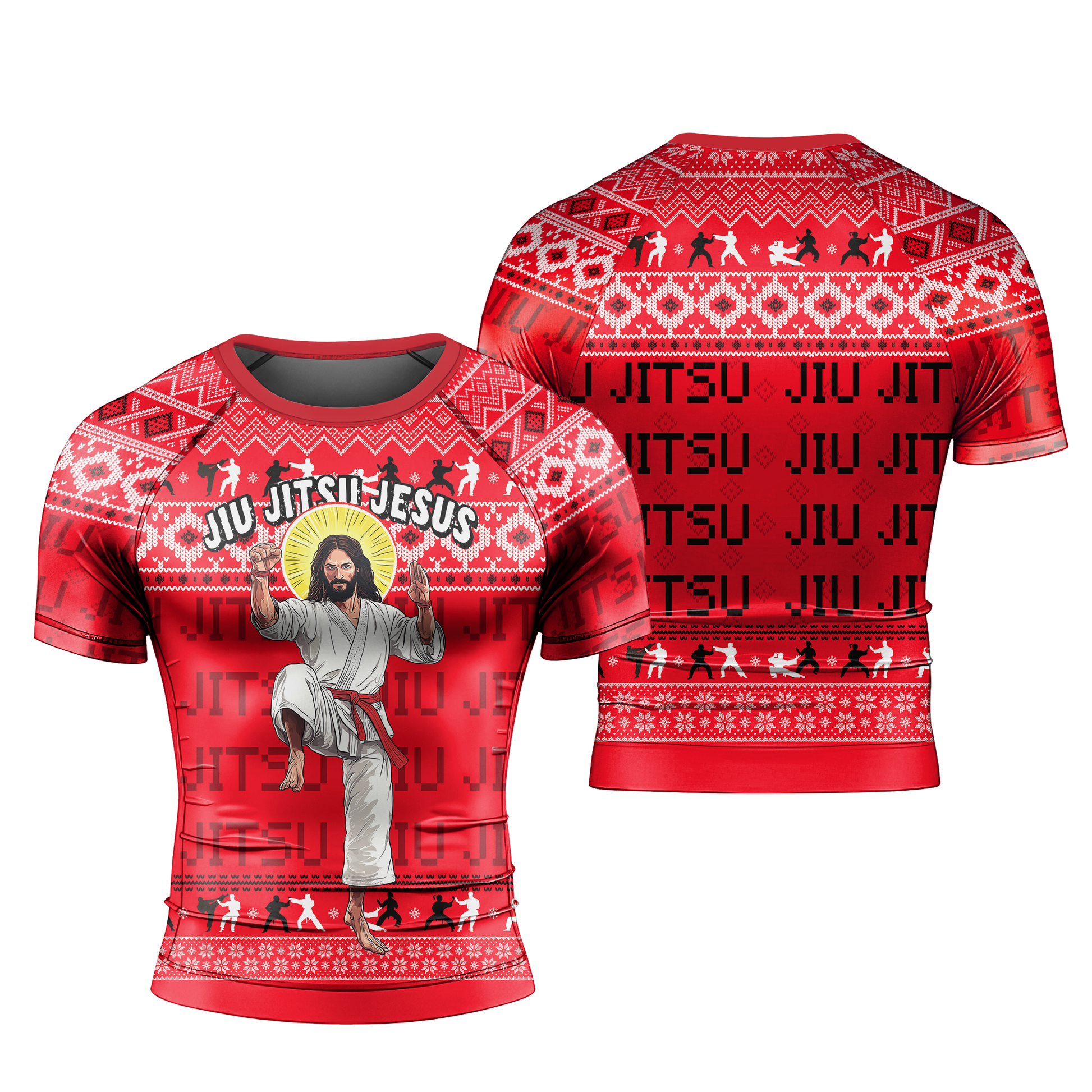 Jesus Jiu Jitsu Men's Short Sleeve Rash Guard