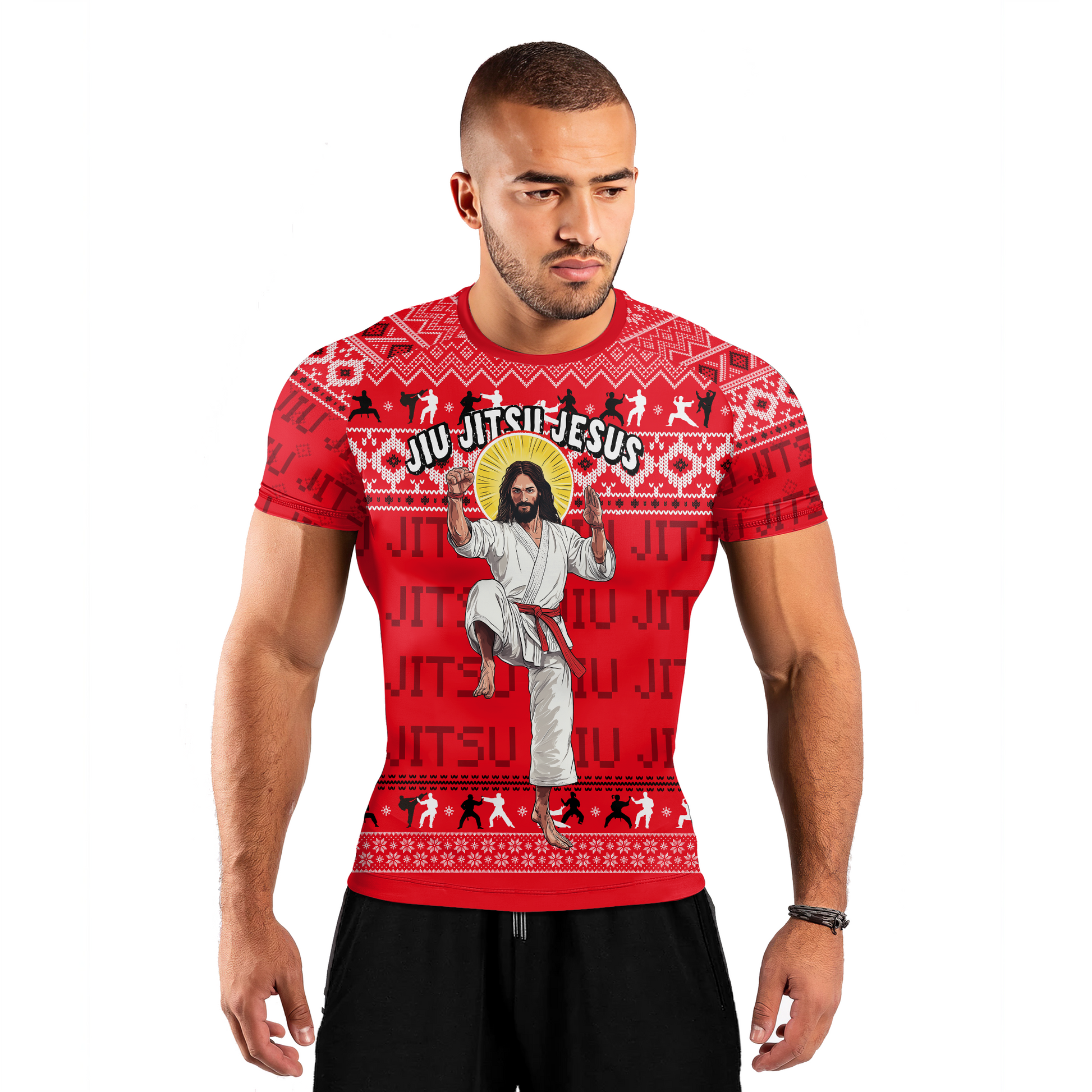 Jesus Jiu Jitsu Men's Short Sleeve Rash Guard