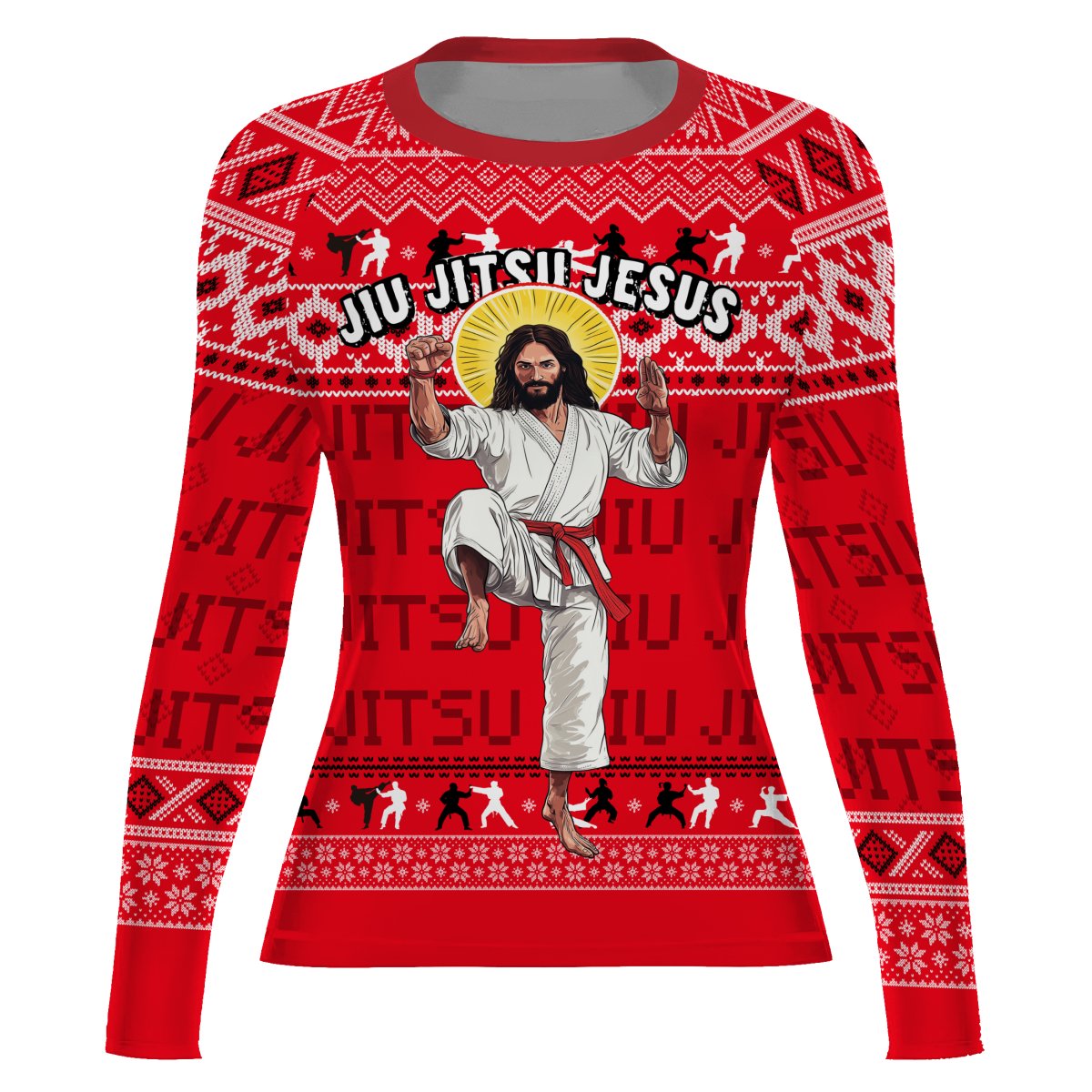 Jesus Jiu Jitsu Women's Long Sleeve Rash Guard - BattleFitGear