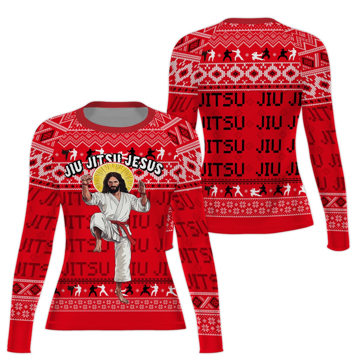 Jesus Jiu Jitsu Women's Long Sleeve Rash Guard - BattleFitGear