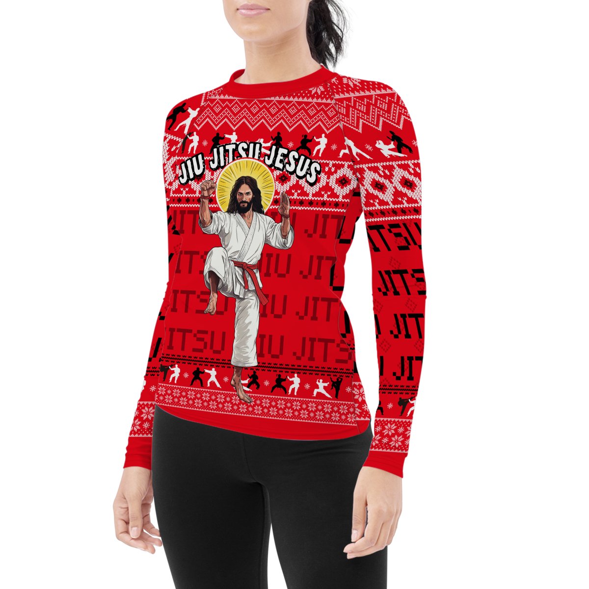 Jesus Jiu Jitsu Women's Long Sleeve Rash Guard - BattleFitGear