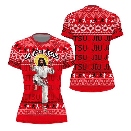 Jesus Jiu Jitsu Women's Short Sleeve Rash Guard