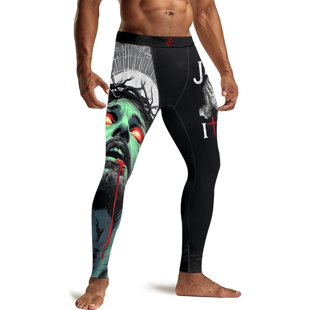 Jesus Paid All Men's Compression Leggings - BattleFitGear