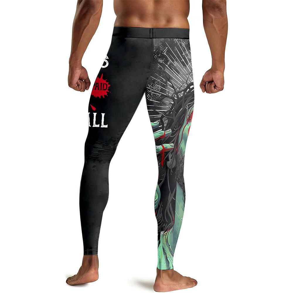 Jesus Paid All Men's Compression Leggings - BattleFitGear