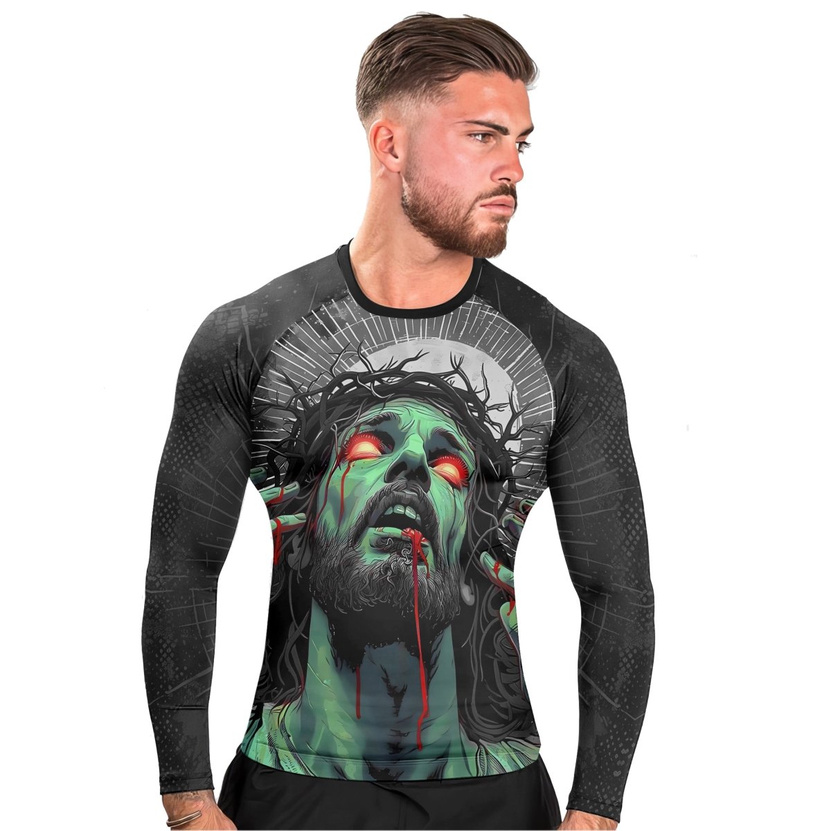 Jesus Paid All Men's Long Sleeve Rash Guard - BattleFitGear