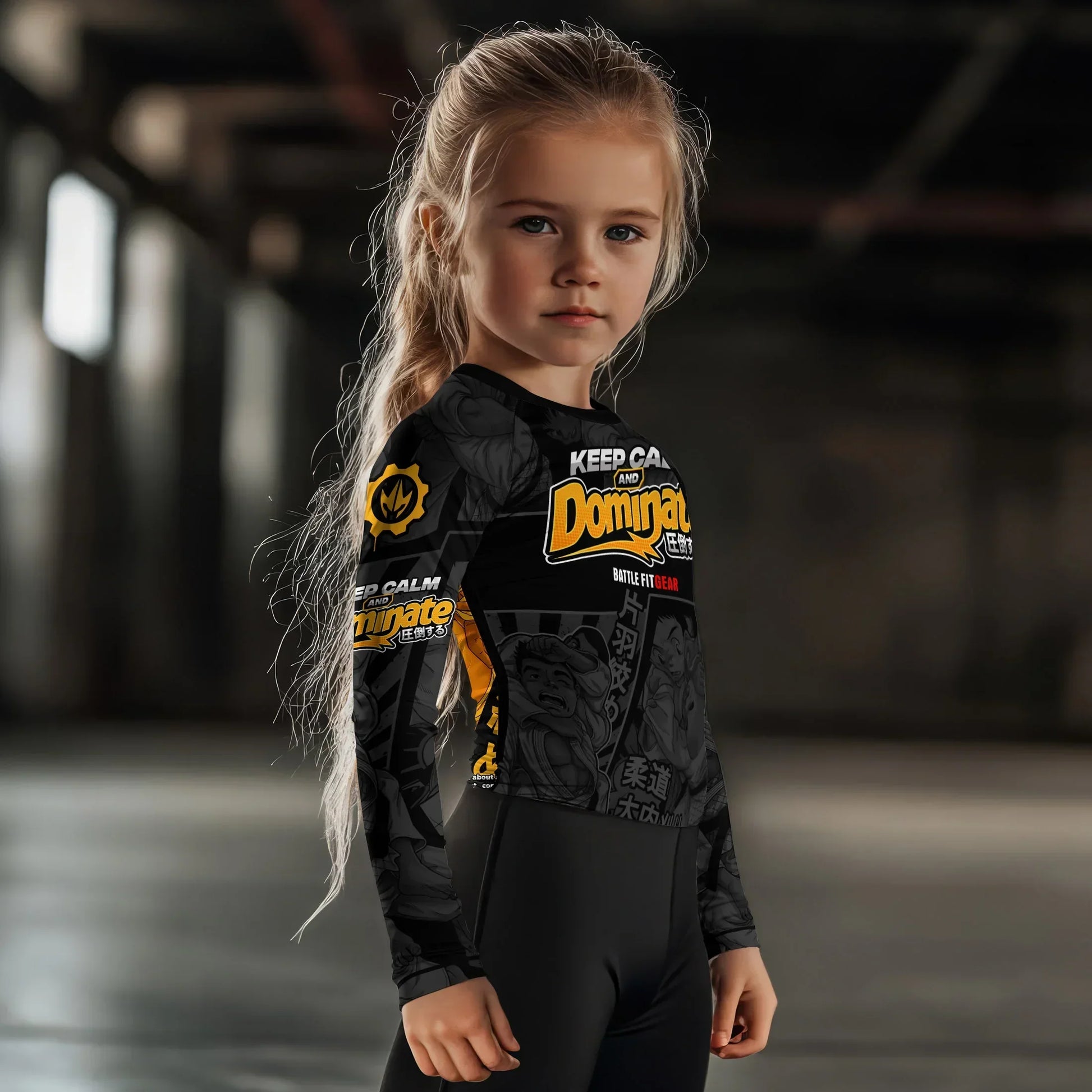 Keep Calm Dominate Kids Rash Guard