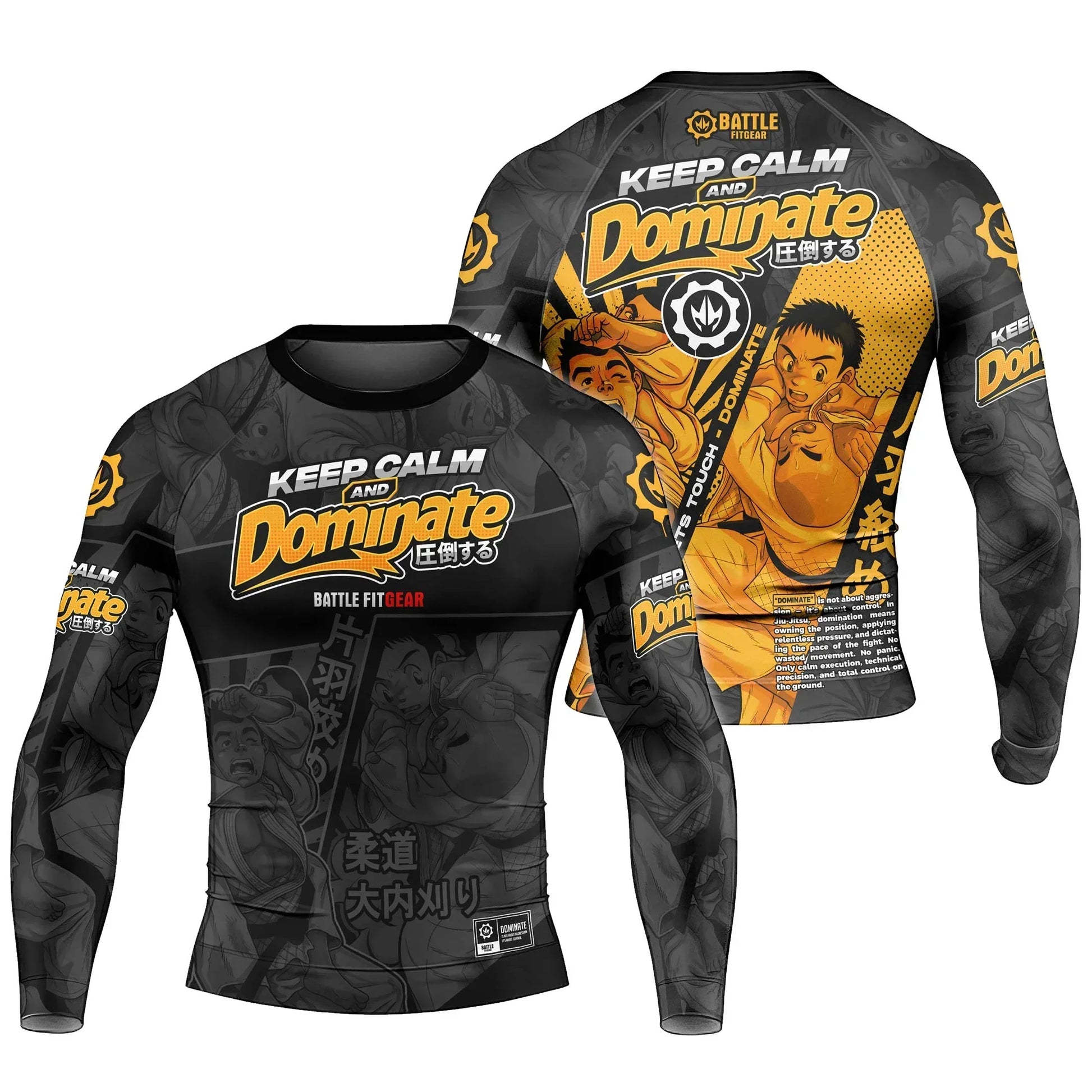 Keep Calm Dominate Men's Long Sleeve Rash Guard