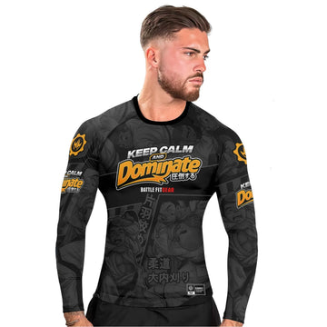 Keep Calm Dominate Men's Long Sleeve Rash Guard