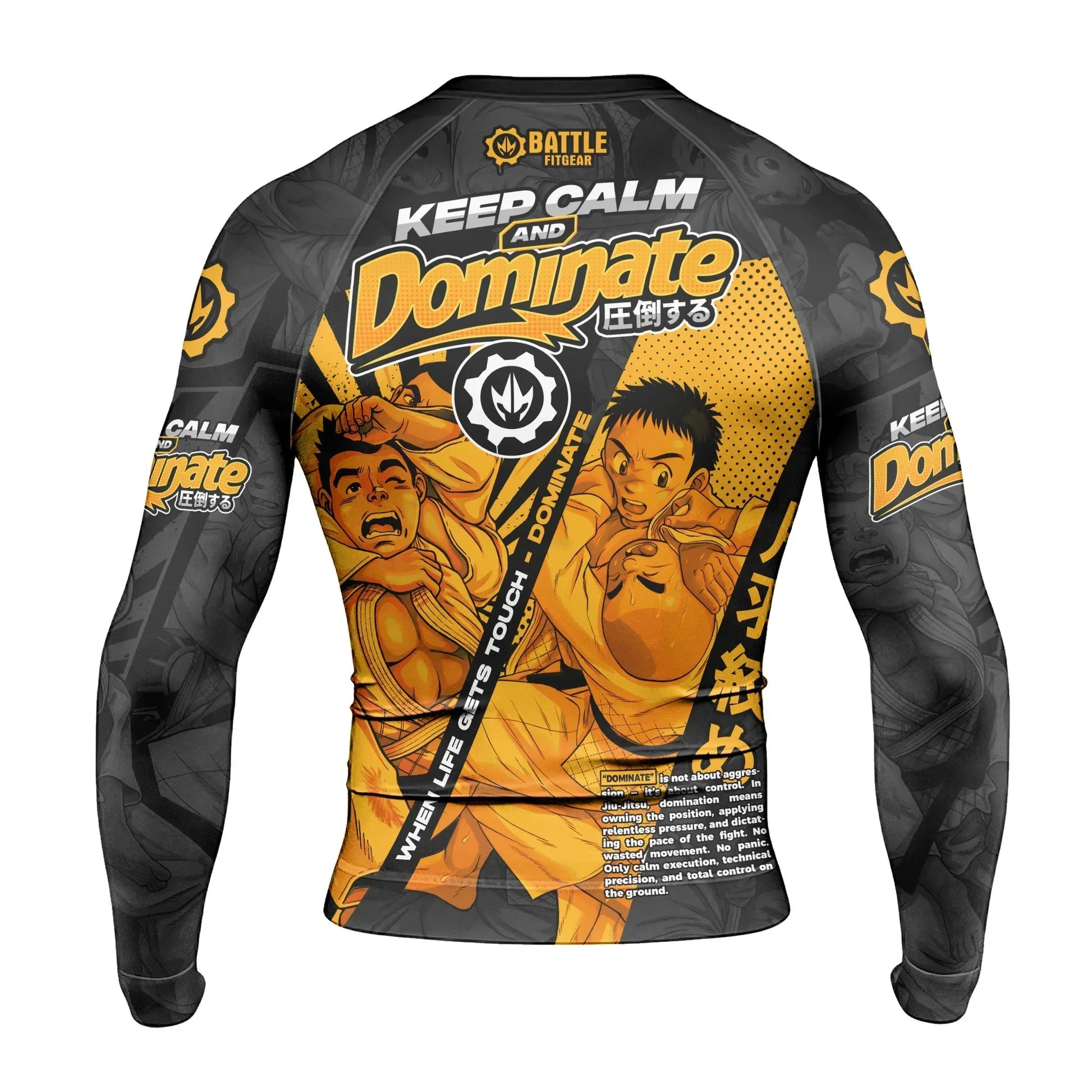 Keep Calm Dominate Men's Long Sleeve Rash Guard