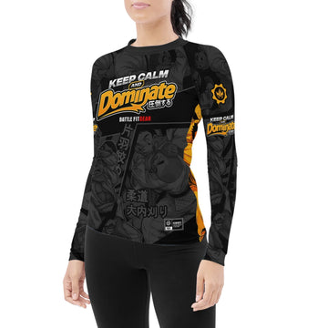 Keep Calm Dominate Women's Long Sleeve Rash Guard