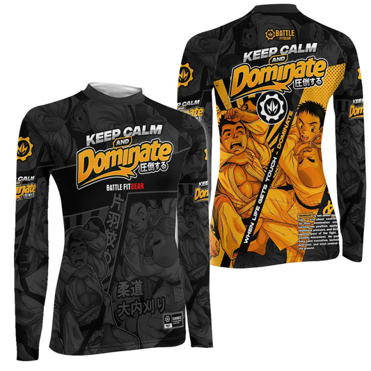 Keep Calm Dominate Women's Short Sleeve Rash Guard