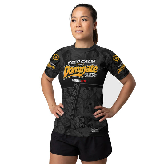 Keep Calm Dominate Women's Short Sleeve Rash Guard