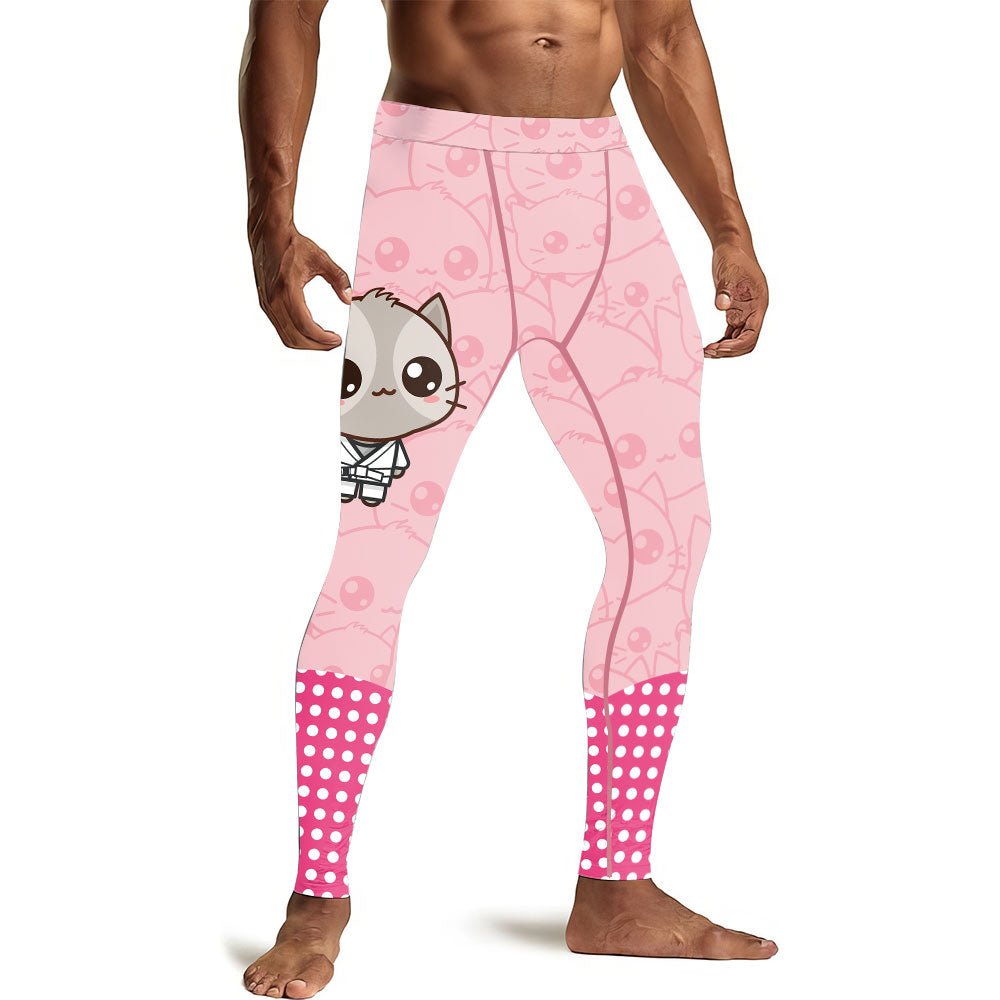 Kimeora Pink Men's Compression Leggings - BattleFitGear