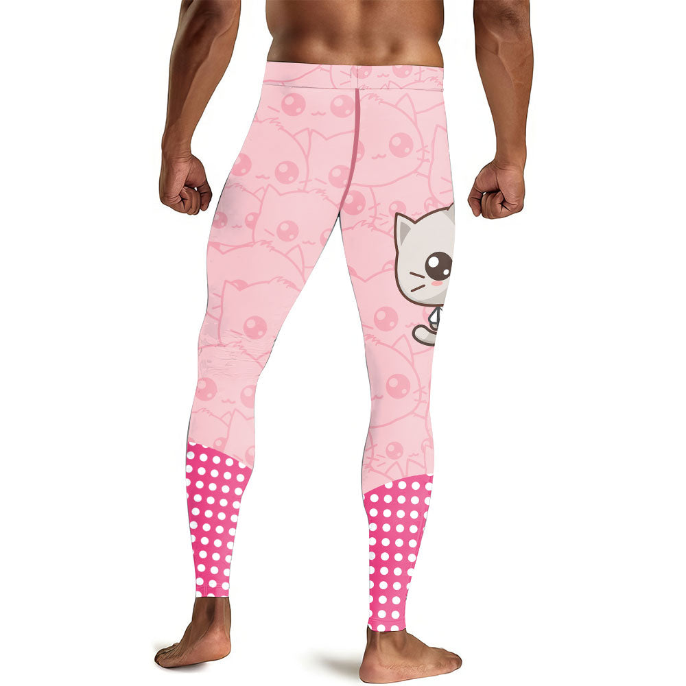 Kimeora Pink Men's Compression Leggings