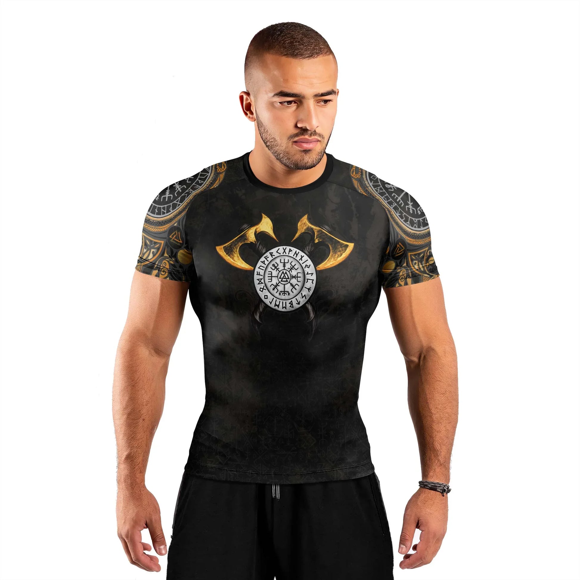 King Ragnar Lodbrok Men's Short Sleeve Rash Guard