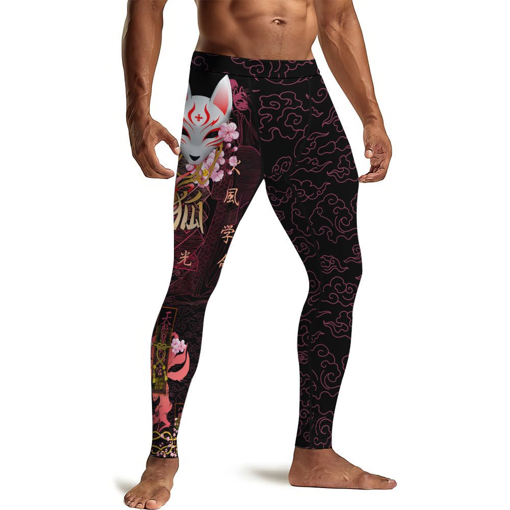 Kitsune Mask Men's Compression Leggings - BattleFitGear