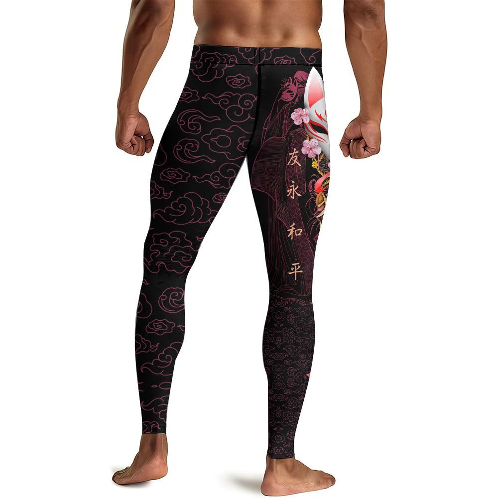 Kitsune Mask Men's Compression Leggings - BattleFitGear