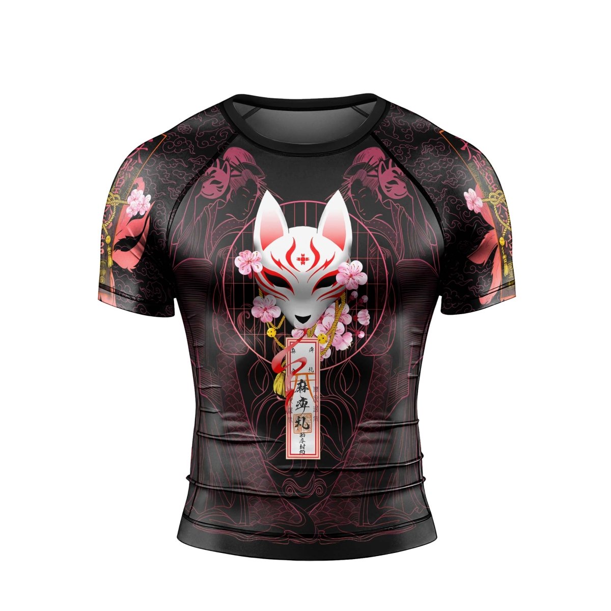 Kitsune Mask Men's Short Sleeve Rash Guard - BattleFitGear