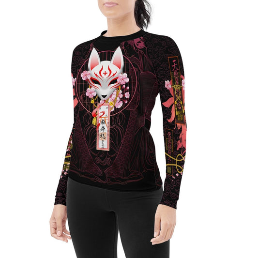 Kitsune Mask Women's Long Sleeve Rash Guard - BattleFitGear