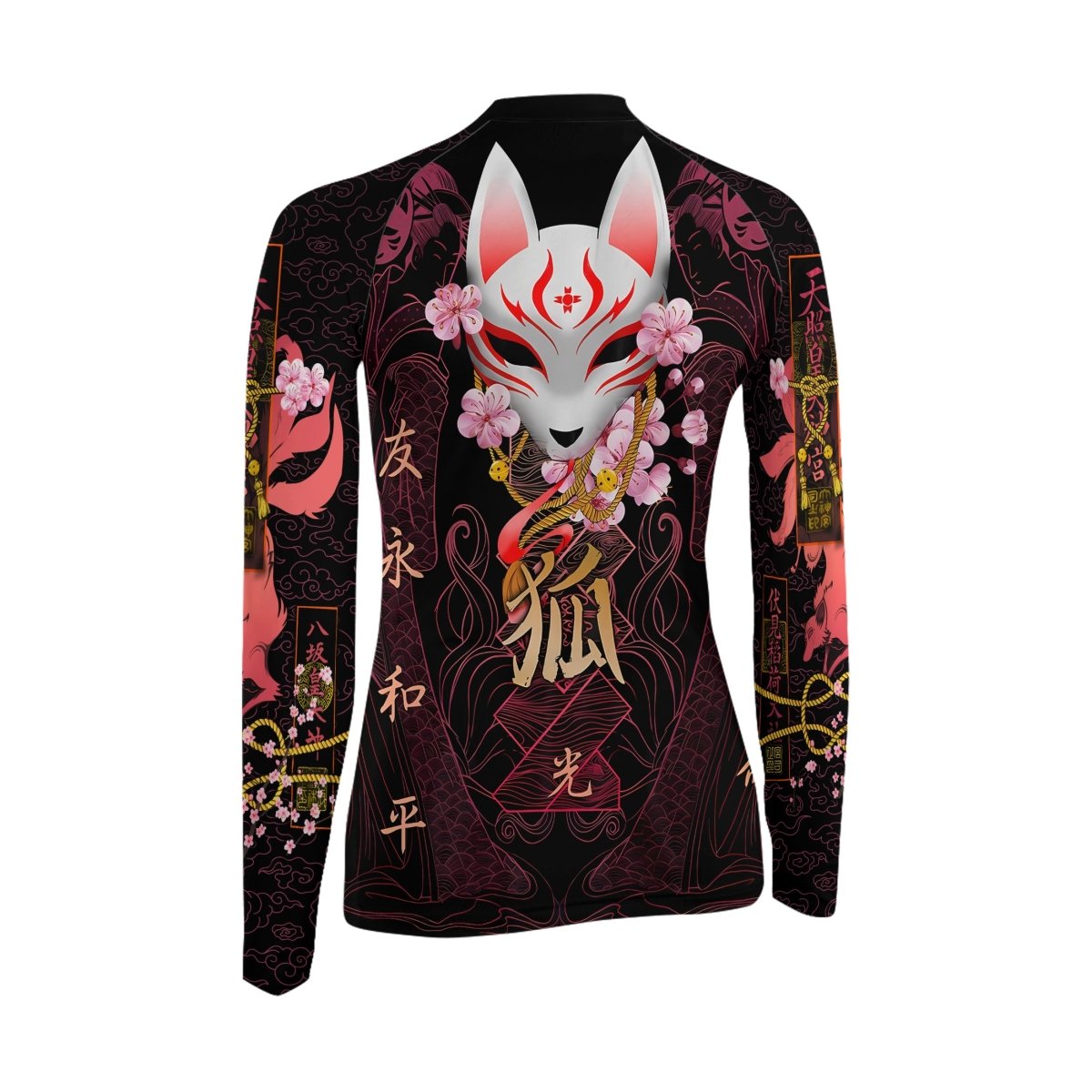 Kitsune Mask Women's Long Sleeve Rash Guard - BattleFitGear