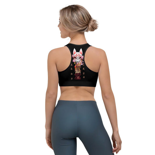 Kitsune Mask Women's Padded Sports Bra - BattleFitGear