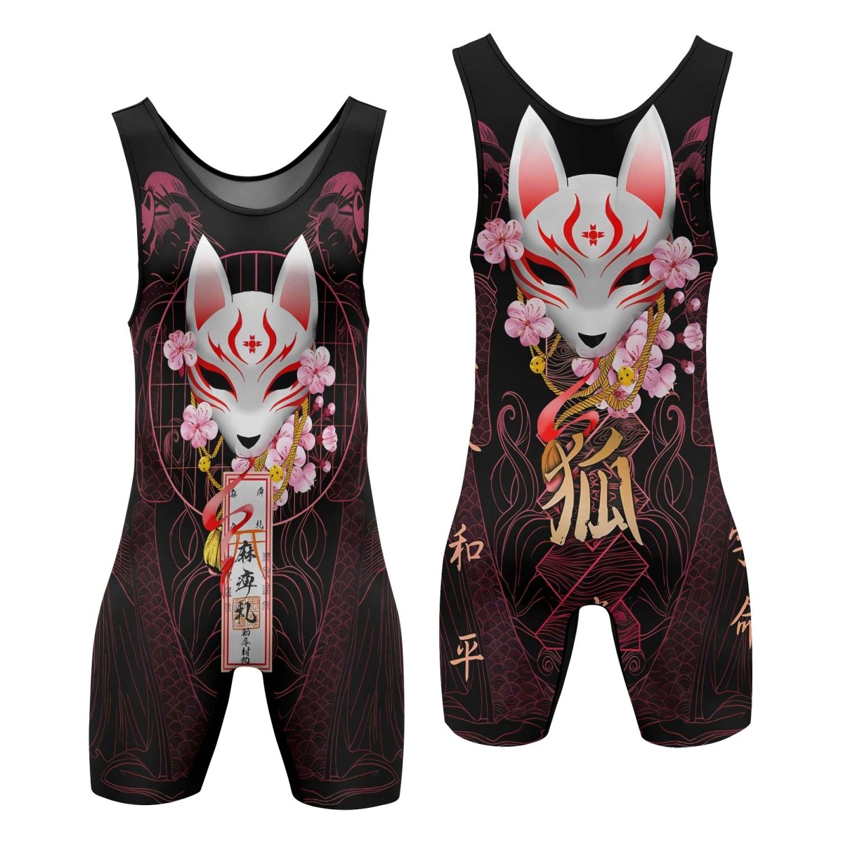 Kitsune Mask Wrestling Singlets - BattleFitGear