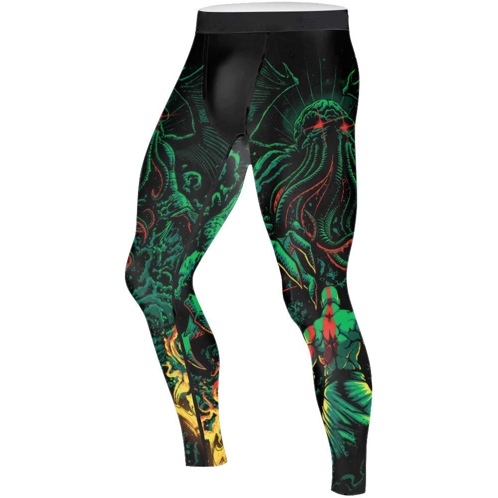 Kratos Versus Cthulhu Men's Compression Leggings - BattleFitGear