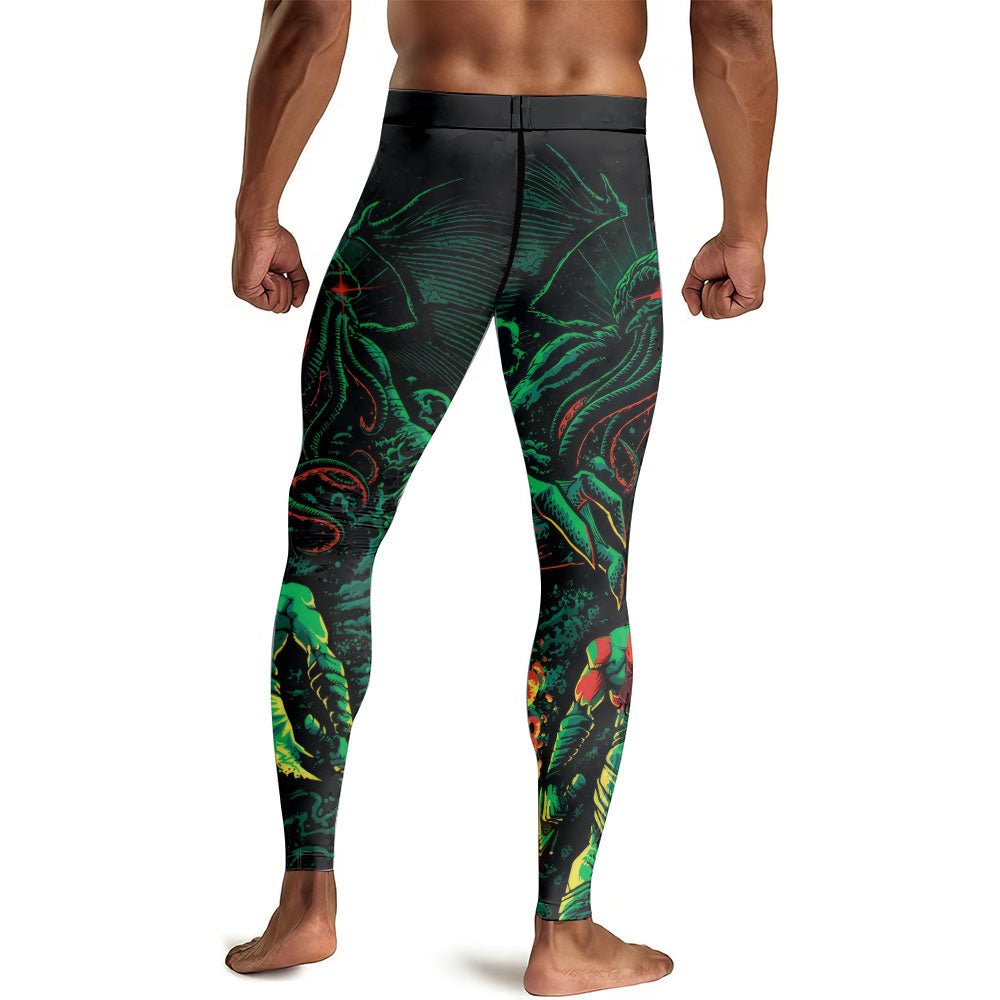 Kratos Versus Cthulhu Men's Compression Leggings - BattleFitGear