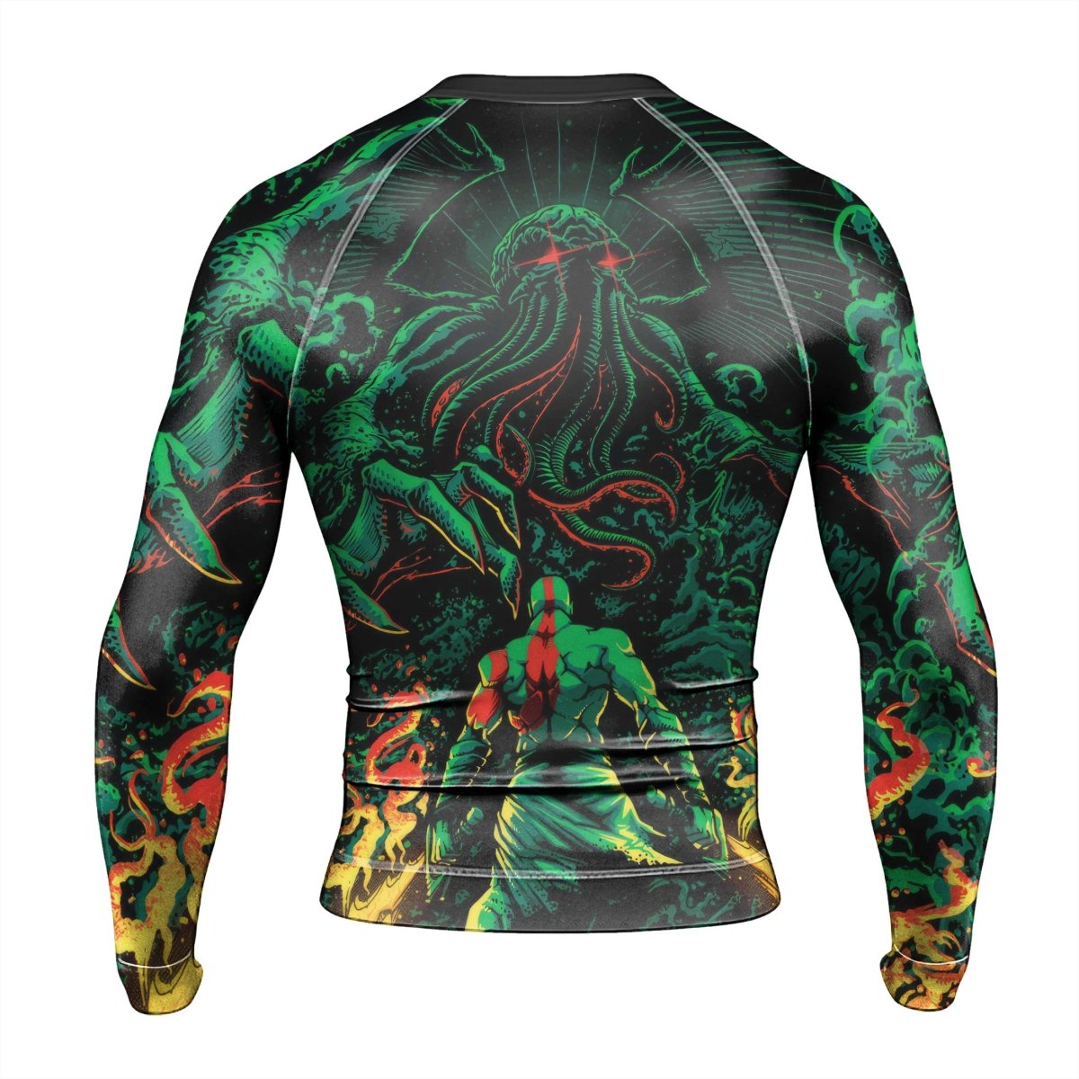 Kratos Versus Cthulhu Men's Long Sleeve Rash Guard - BattleFitGear