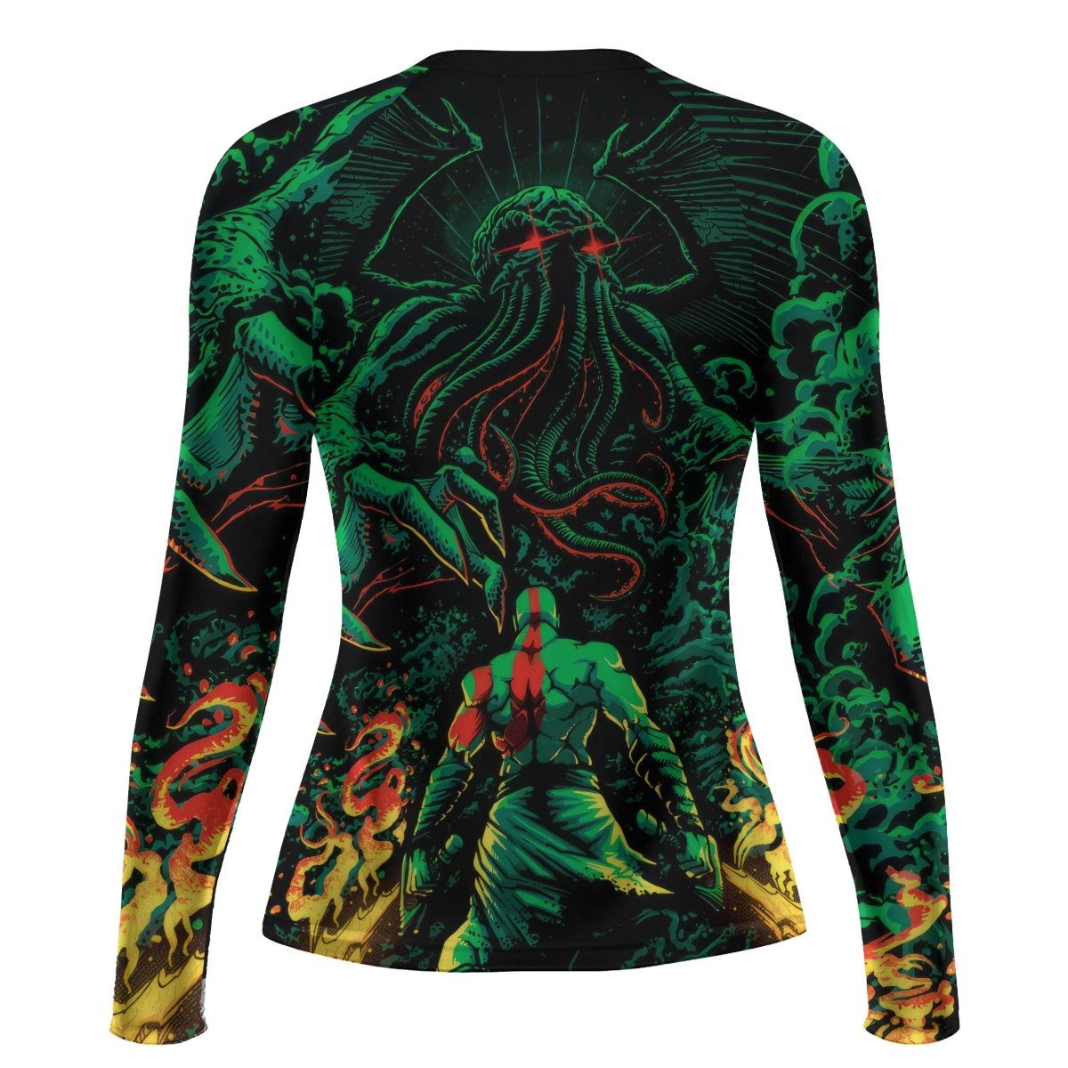 Kratos Versus Cthulhu Women's Long Sleeve Rash Guard - BattleFitGear