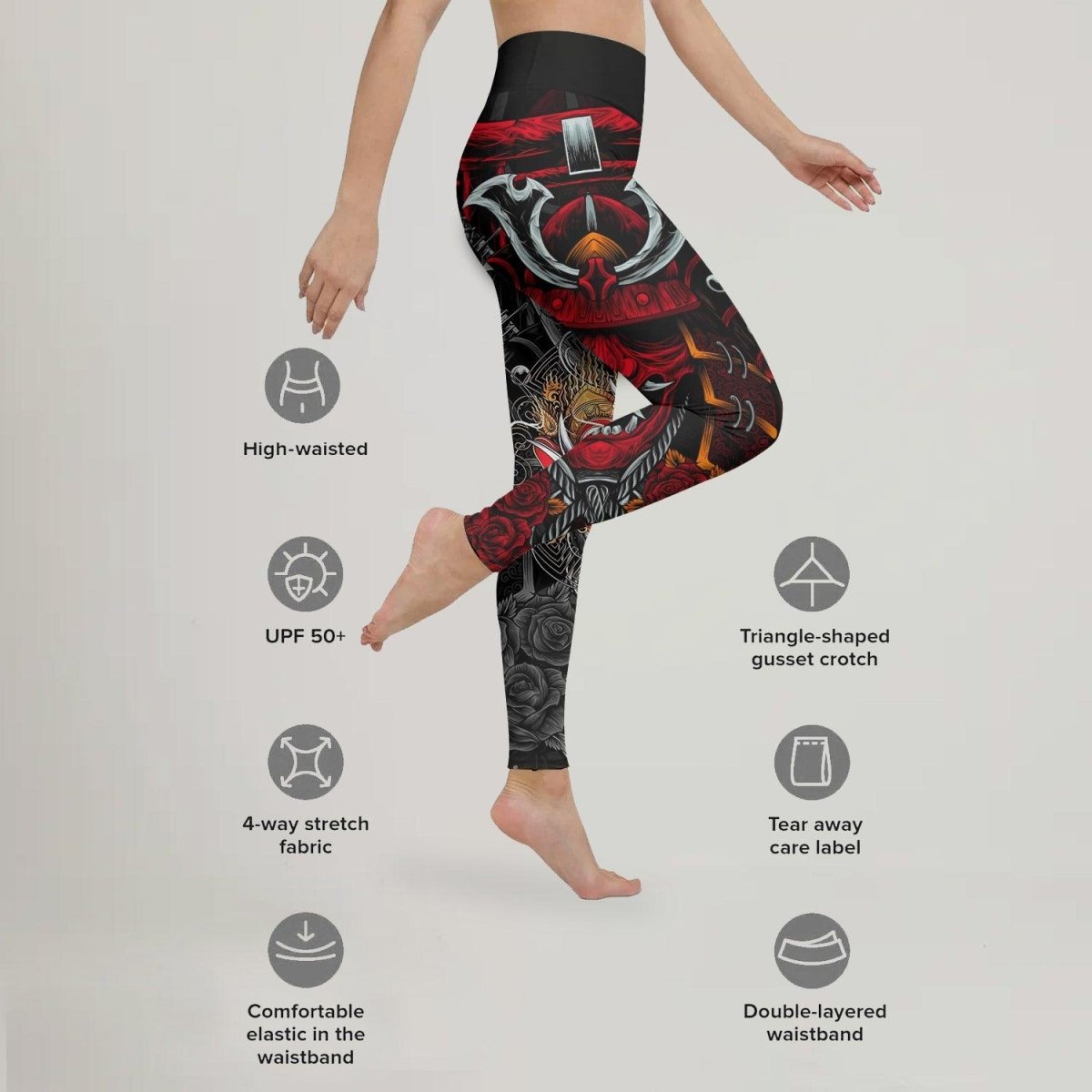 Japanese Red Demon Samurai Leggings - BattleFitGear