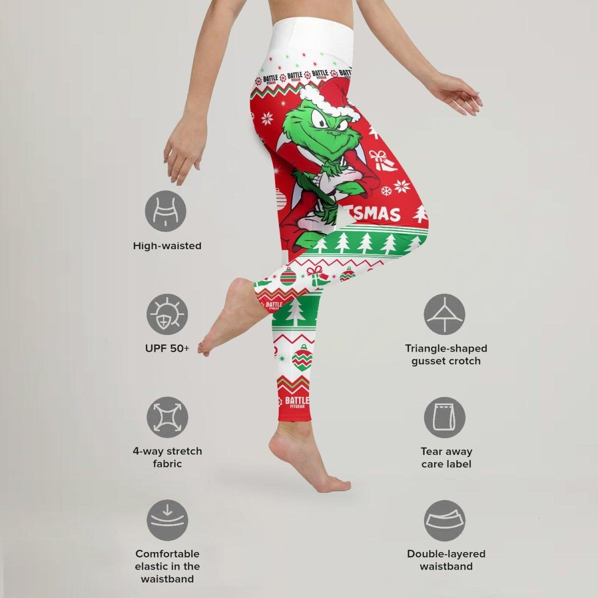 Funny Santa Grinch Leggings - BattleFitGear