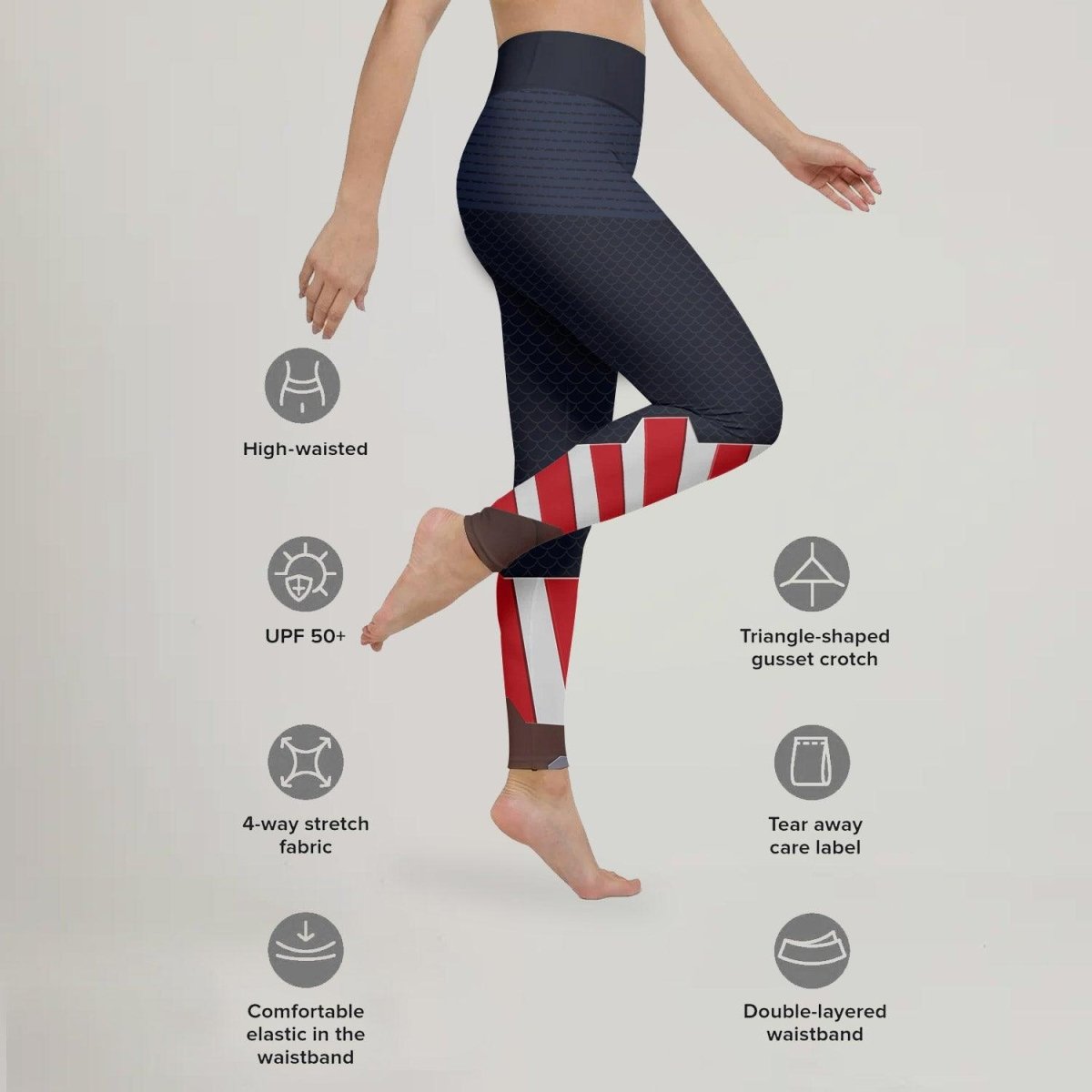 Captain American Leggings - BattleFitGear