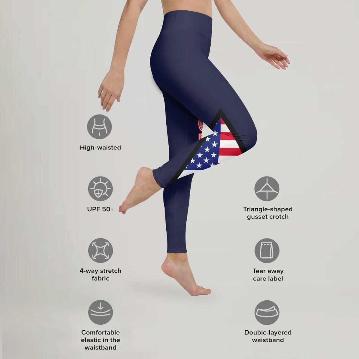 American Flag Blue Leggings - BattleFitGear