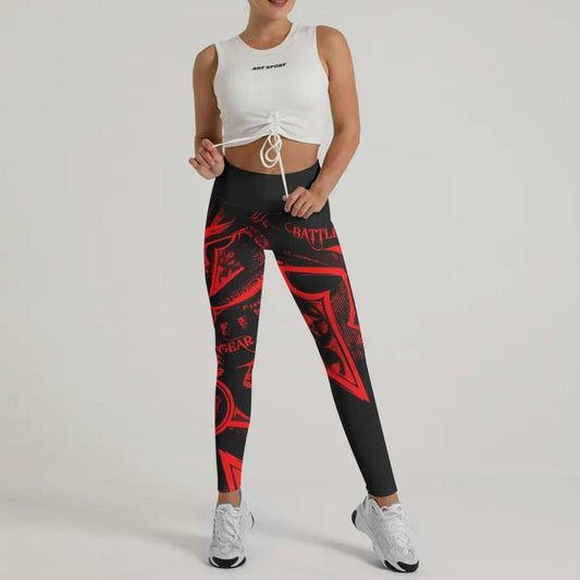 Spartan Red Leggings - BattleFitGear