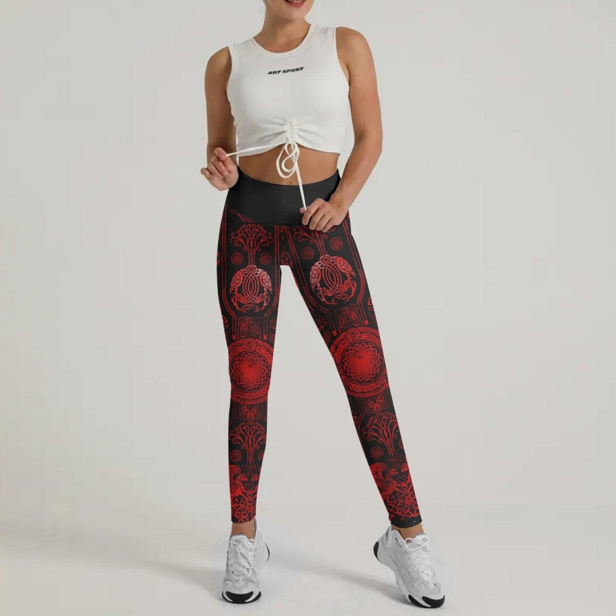 Viking Suncatcher Red Leggings - BattleFitGear