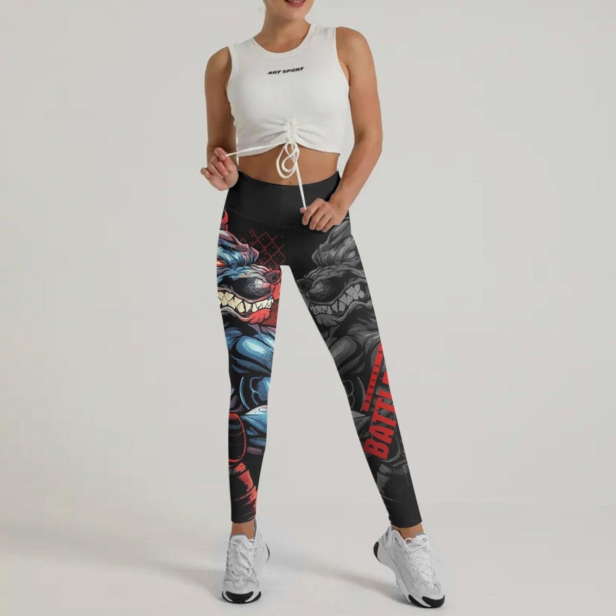 Red Rage Pitbull Boxing Leggings - BattleFitGear