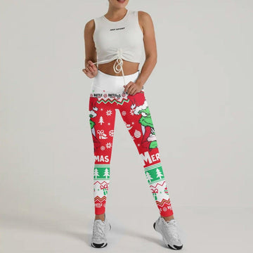 Funny Santa Grinch Leggings - BattleFitGear