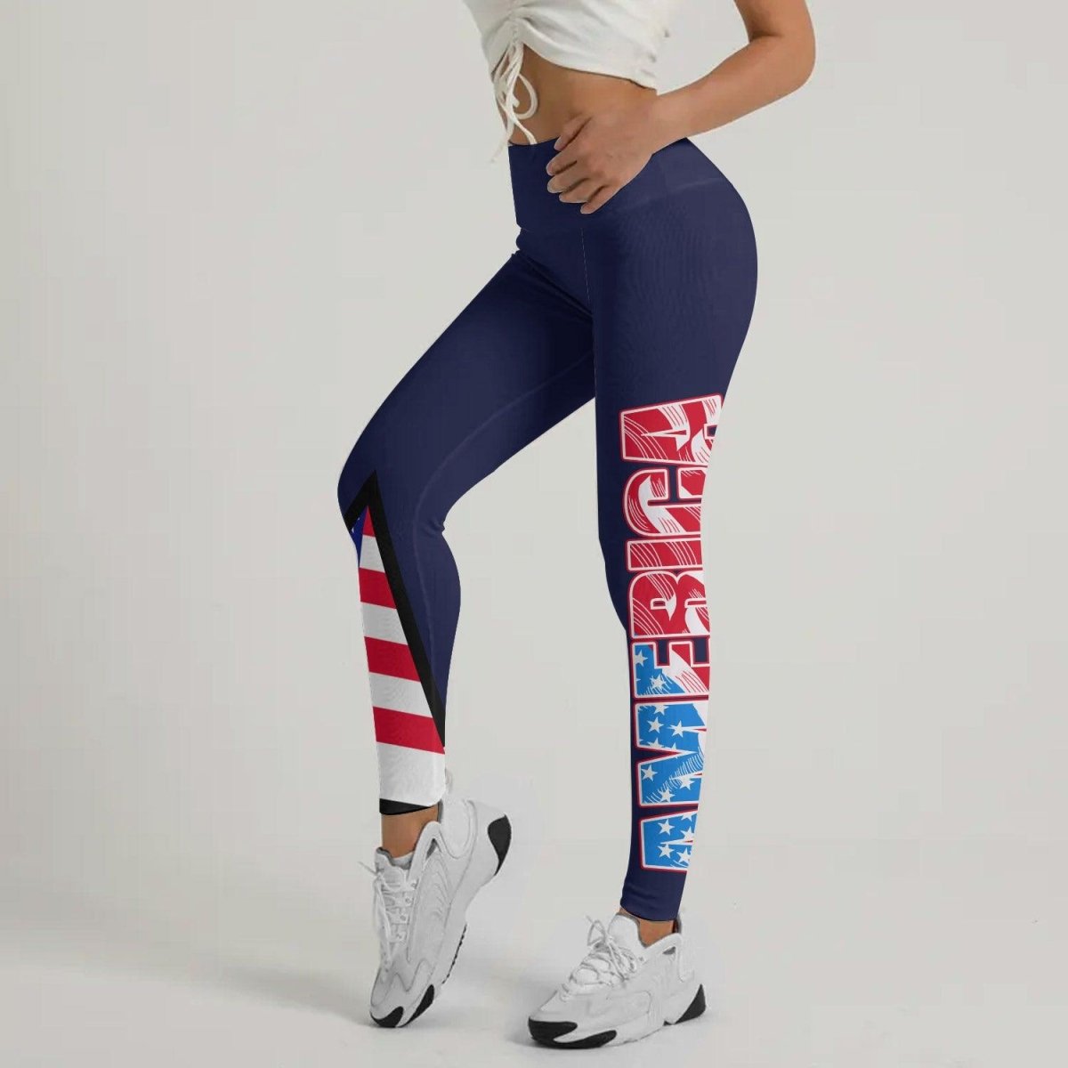 American Flag Blue Leggings - BattleFitGear